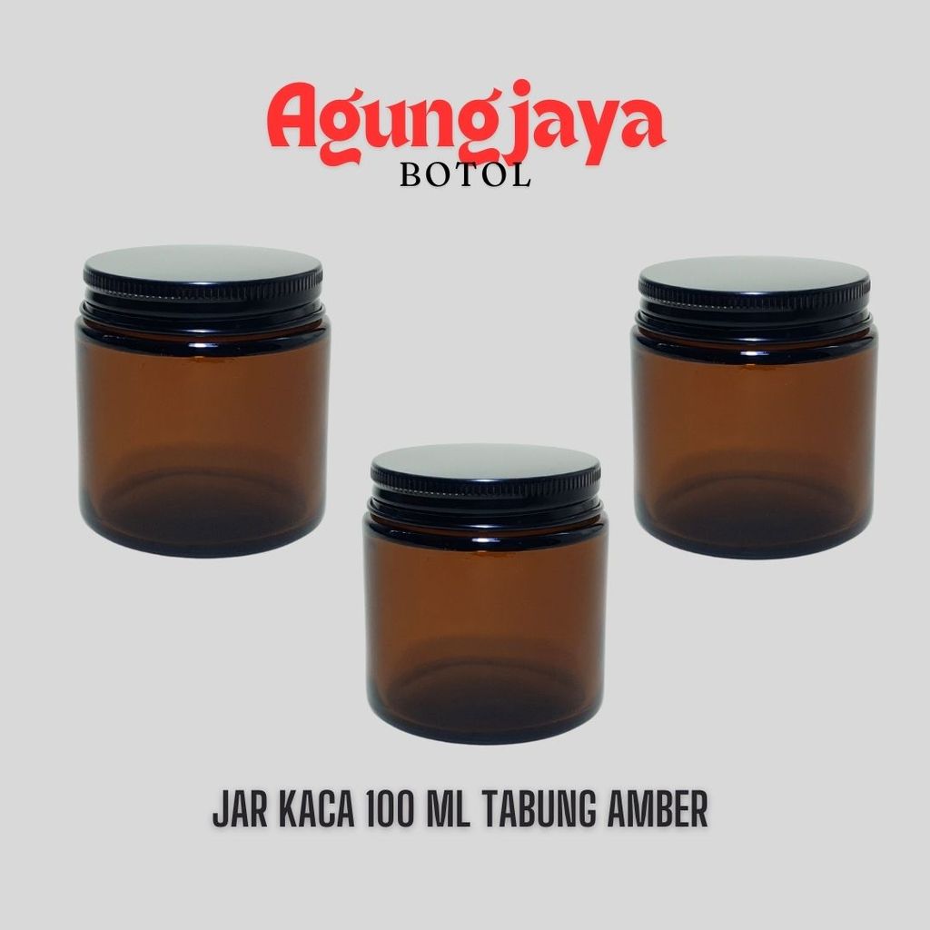 Jar Kaca 100 Ml Tabung Amber / Jar Tabung / Jar Puding / Jar Madu / Jar Selai / Jar Coklat / Jar Kac