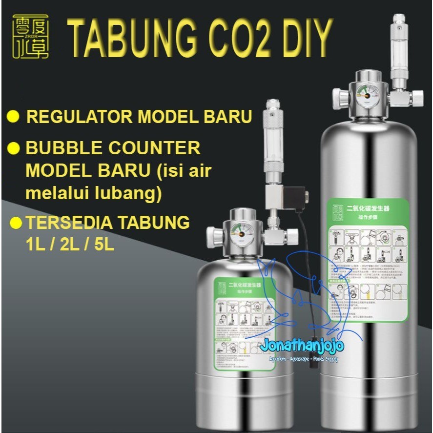 Tabung 1L 2L 5L CO2 Diy Generator Kit Cisod Non Selenoid / Regulator CO2 diy