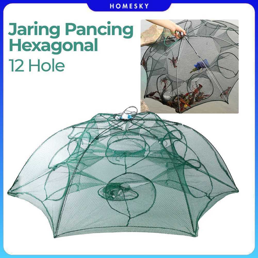 Jaring Pancing Ikan Hexagonal 12 Hole Fishing Net Trap Cage - H14572