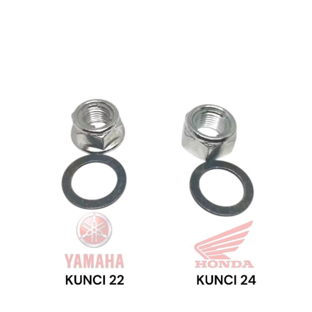 Mur Roda Belakang Kunci 22/24 Universal untuk Semua Motor Matic