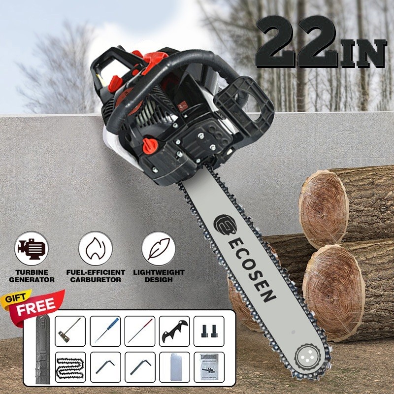 Ecosen 22 INCH Chain Saw Teknologi Jerman Professional Tebang Senso Alat Pemotong Kayu/Chainsaw mini