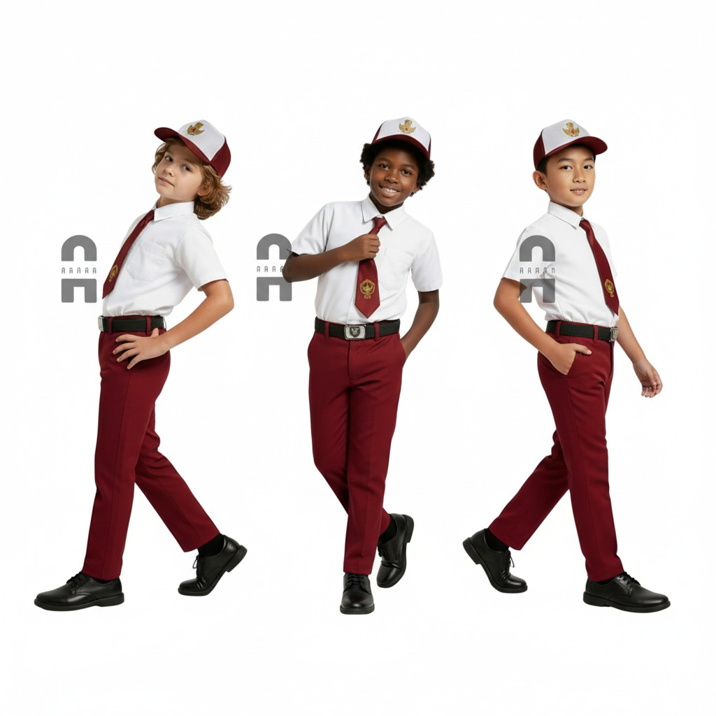 Seragam Sekolah Celana merah sd laki laki seragam premium panjang merek arnad