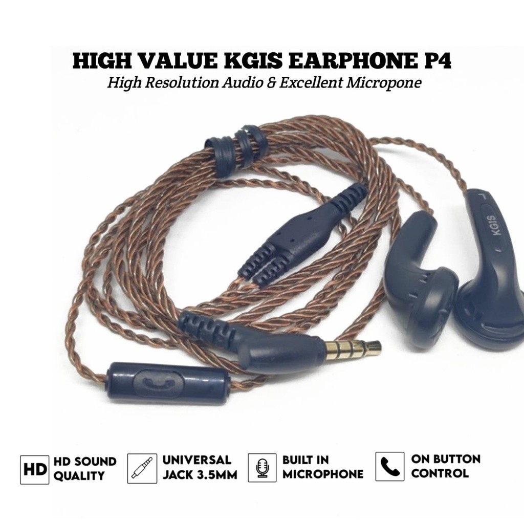 High Value KGIS P4 Hifi Earphone With Mic Excellent Bass Headset