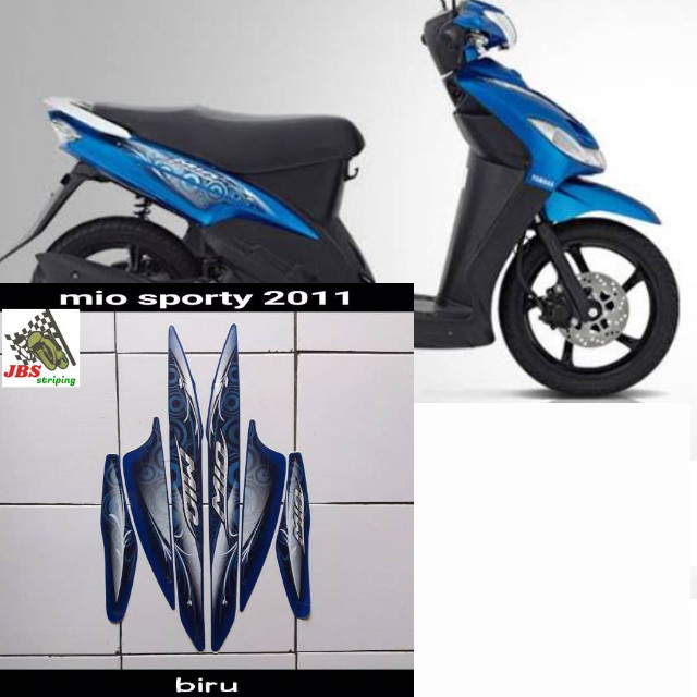 Striping mio smile stiker yamaha mio smile sporty karbu lama thn 2011 biru