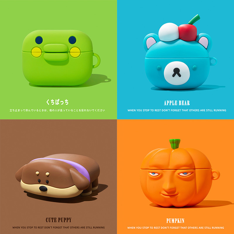 3D Puppy Bear Cartoon Cute Earphone Case for AirPods Pro 2 arging Box Silicone Headphone Cover for A