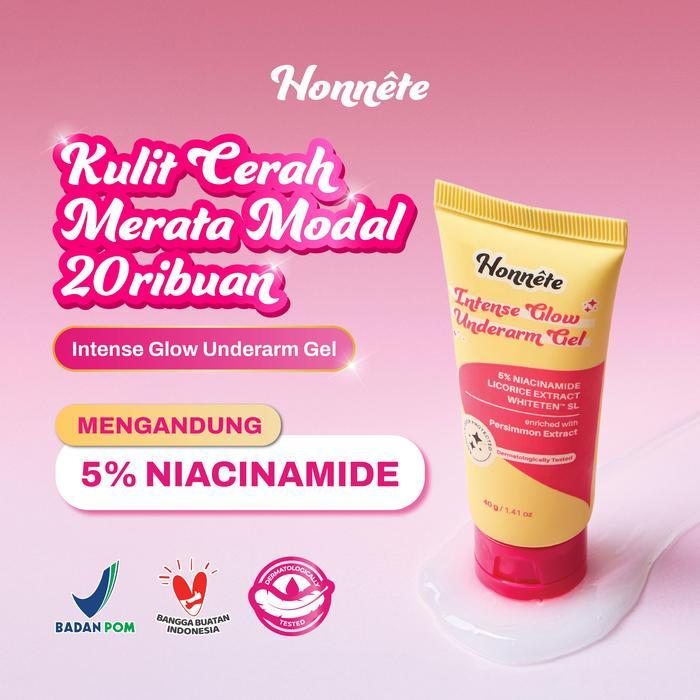 Moon Eissa Accecories Honnete Intense Glow Underarm Gel 40g - Gel Pencerah Ketiak 5% Niacinamide Ant