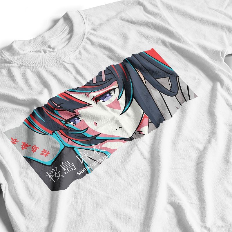 Heavyweight Sakurajima Mai T Shirt 230 GSM Cetak A5 - Kaos Sakurajima Mai Cotton 20s