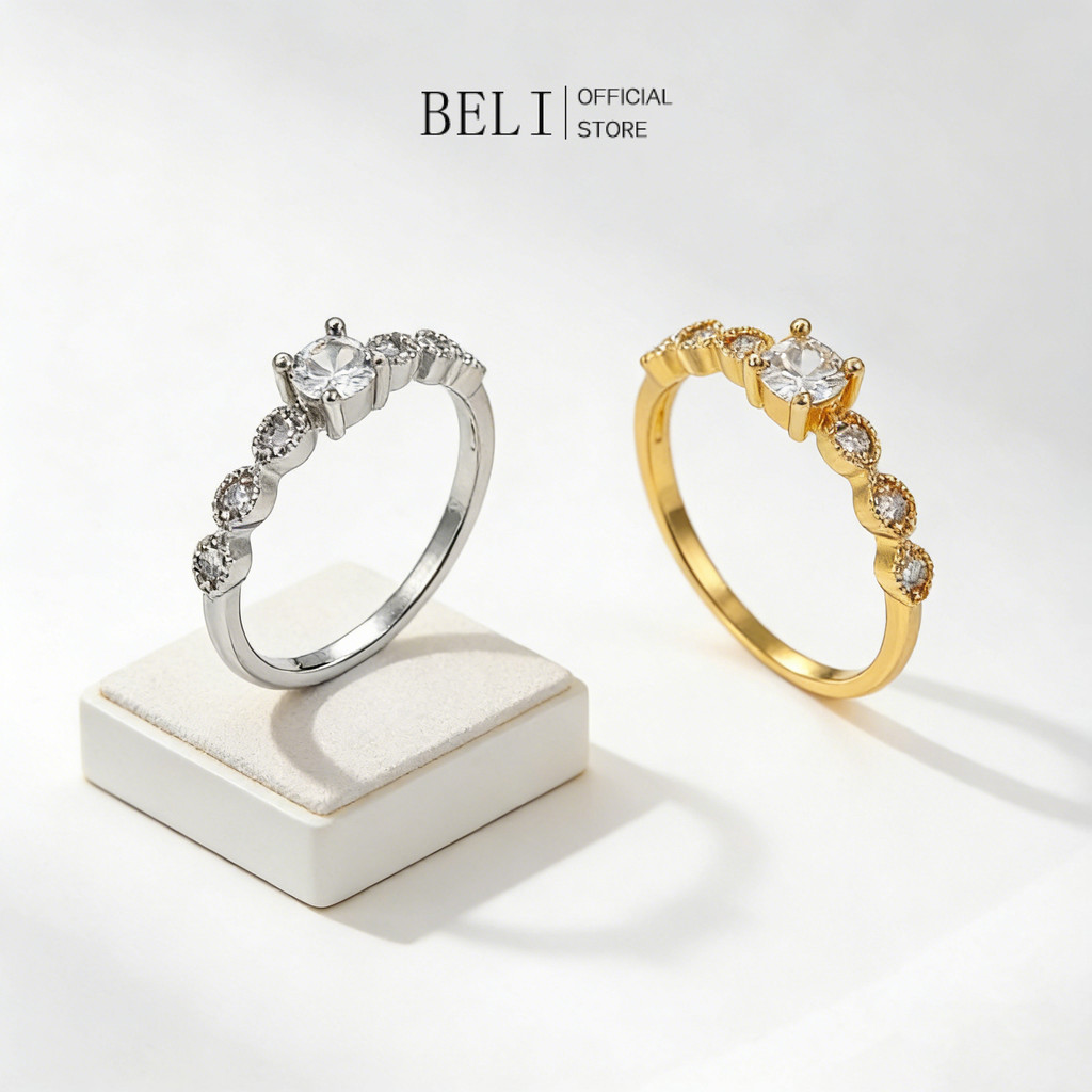 BeliMurah Cincin Titanium Wanita Emas Muda Anti Karat Asli Silver Couple