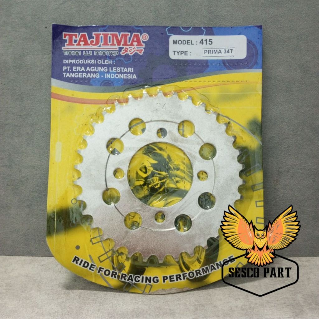 GIR BELAKANG 415 PRIMA GRAND GEAR DEPAN MOTOR GRAND SUPRA X 100 PRIMA WIN TEBAL 415 MERK TAJIMA