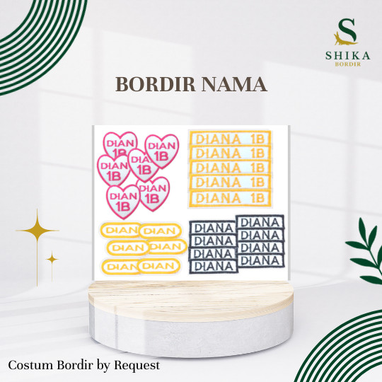 Patch Bordir Iron Custom Nama - Label Nama - Label Baju - Bordir Nama Custom Bordir