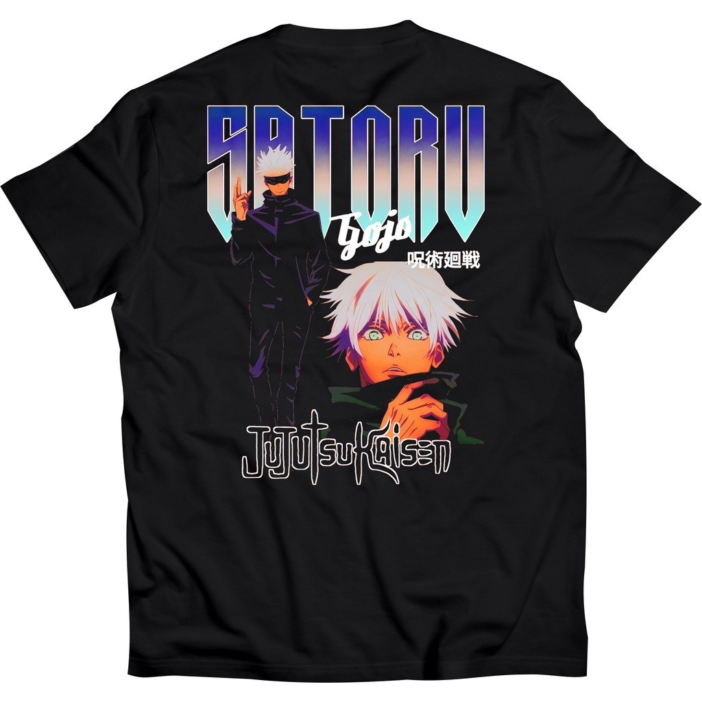 Baju Anime JUJUTSU KAISEN SATORU GOJO Kaos Anime KEREN