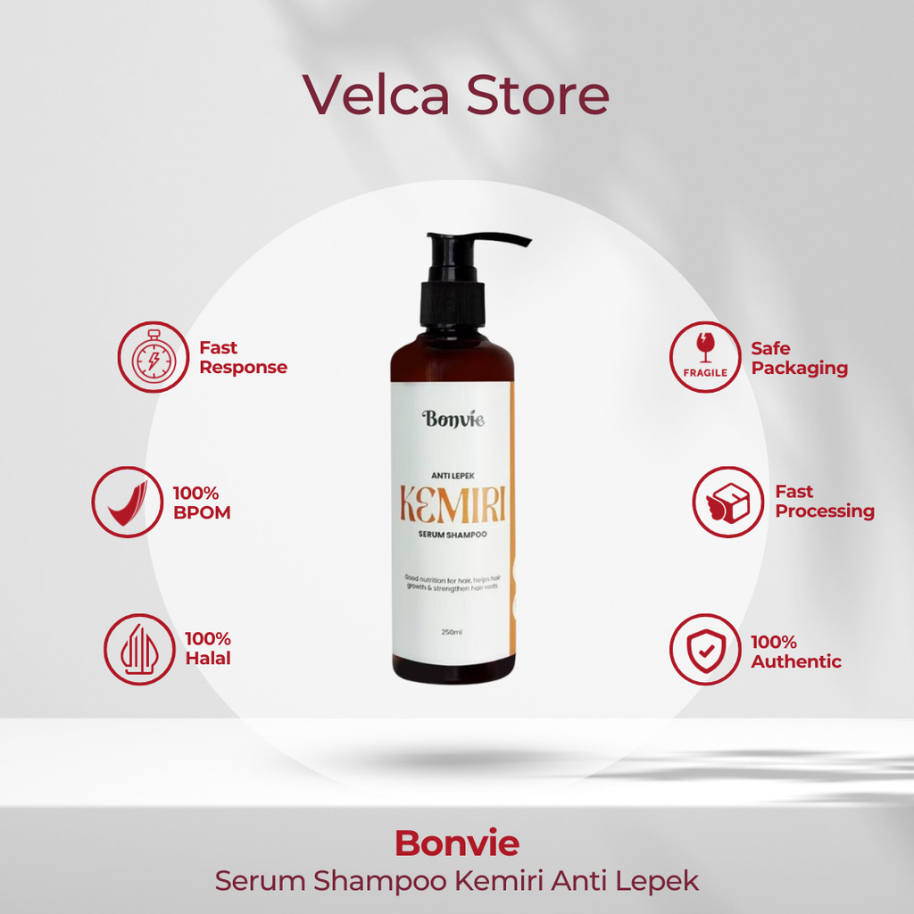 Bonvie Serum Shampoo Kemiri Anti Lepek 250ml - BONVIE SERUM SHAMPOO