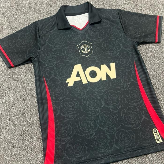 Jersey MU Hitam Bunga AON 4.0 by rsport indonesia full printing - Baju mu hitam motif bunga fantasy 