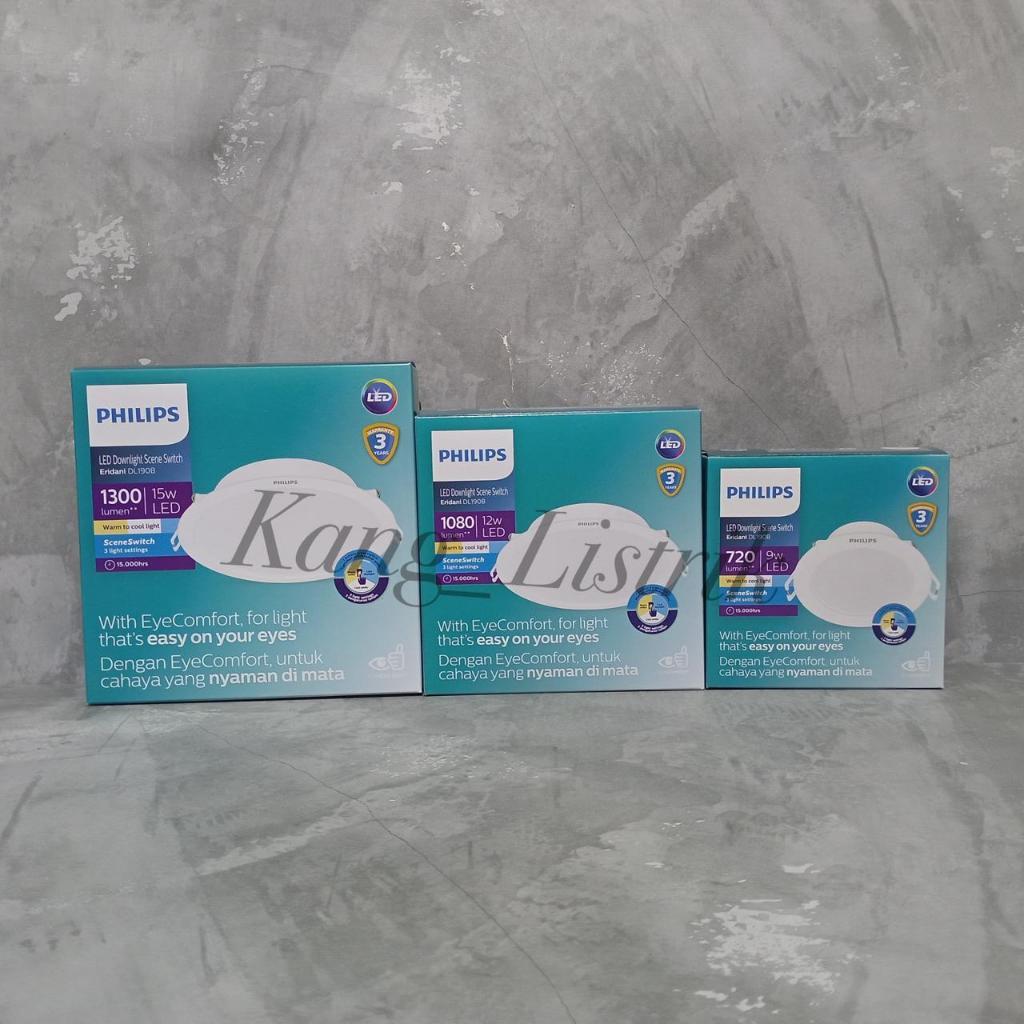 PHILIPS ERIDANI DL190B LED Downlight Scene Switch 3 Warna TRICOLOUR 9W 12W 15W / PHILIPS ERIDANI SCE