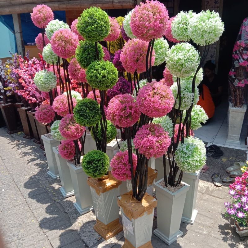 HIASAN RUANG TAMU VAS DAN BATU // TANAMAN PAJANGAN // BUNGA SUDUT RUANGAN LENGKAP VAS BATU BONSAI BO