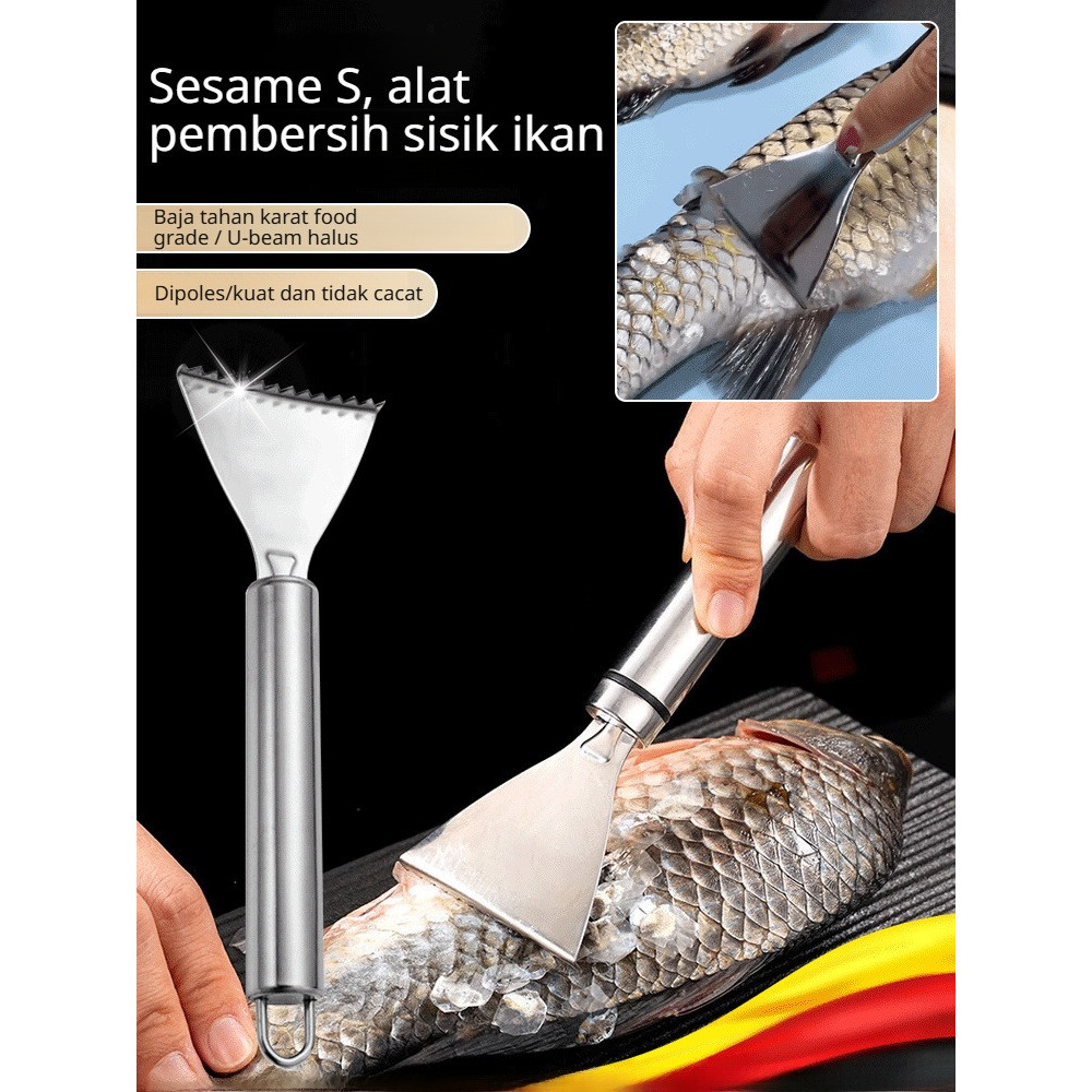 Tahan Lama & Anti Karat Pengerik Sisik Ikan Stainless Steel Multifungsi - Alat Dapur Praktis Untuk M