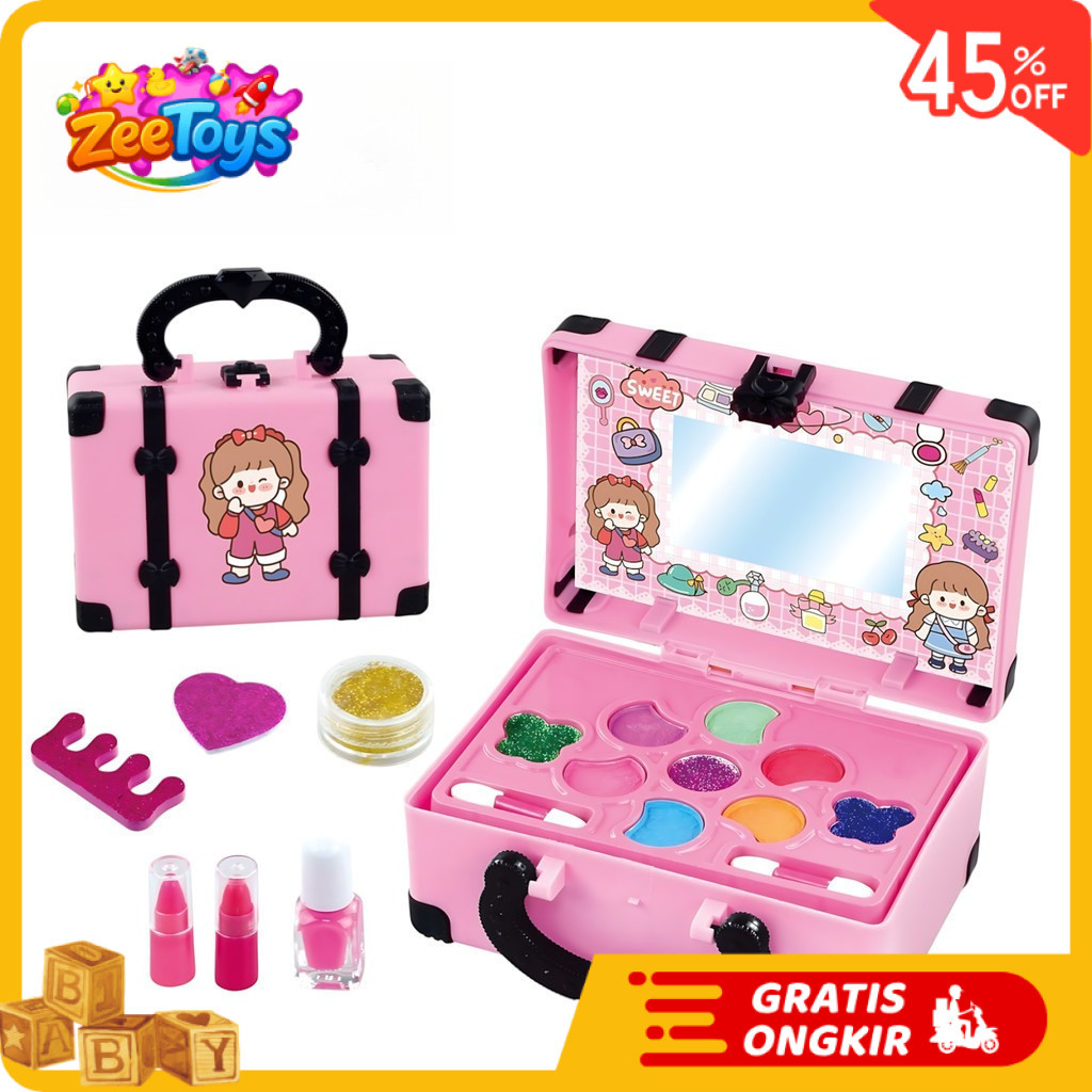 ZeeToys - Mainan Anak BEAUTY MAKEUP PACKAGE 17PCS BAG Mainan Makeup Anak Salon Set Anak Perempuan