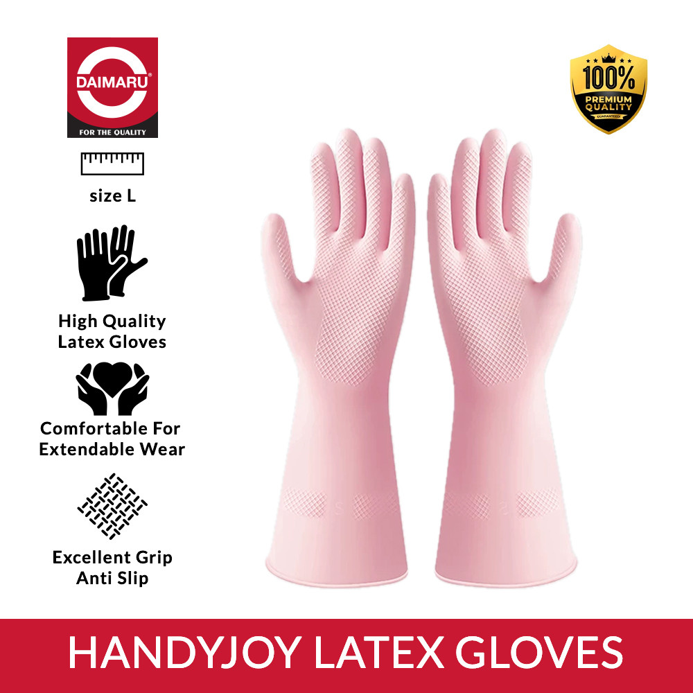 Daimaru Handyjoy Gloves Sarung Tangan Latex Anti Slip Tahan Lama Tebal Nyaman 3 Warna