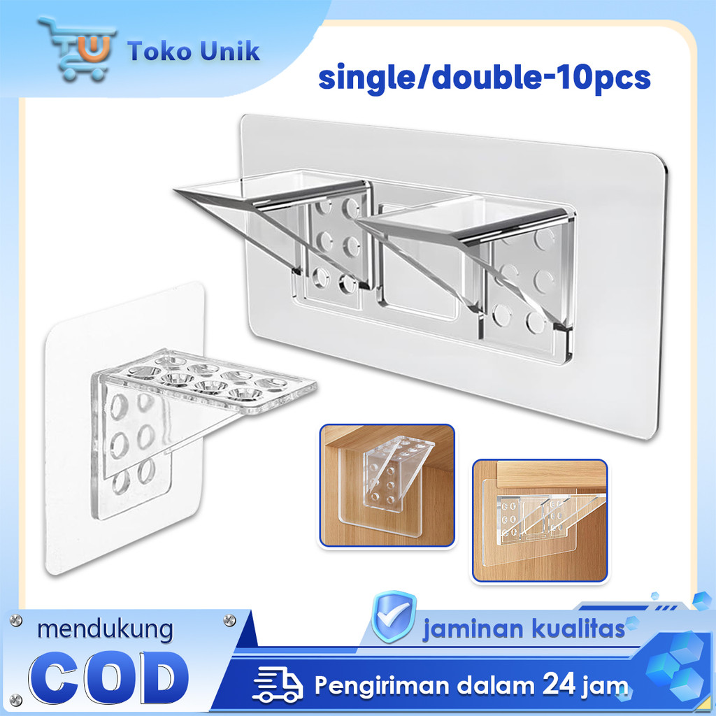 Penyangga Papan Rak Lemari 10pcs Siku Tempel Lemari Rak Baju Penyangga Ambalan Plat Ambalan Lemari