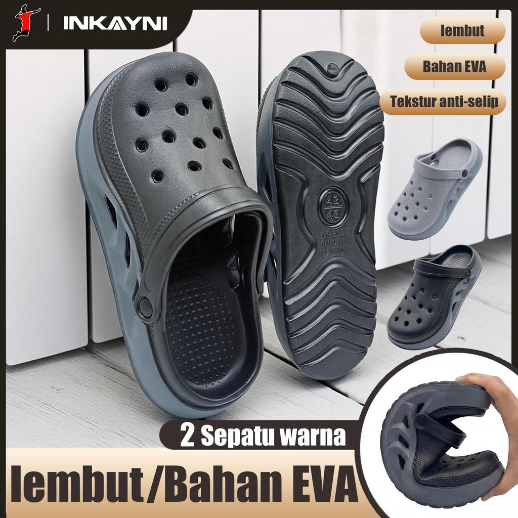 Inkayni Sandal Selop Pria Dewasa EVA Premium Anti Bau Empuk Sekali Anti Slip Licin Sol Tebal Menamba