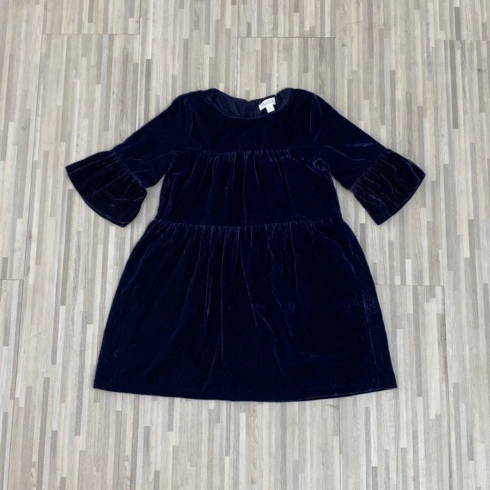 Dress Anak Perempuan Lengan Panjang Motif Bludru Velvet Elegan Model Kekinian Brand GymboREE