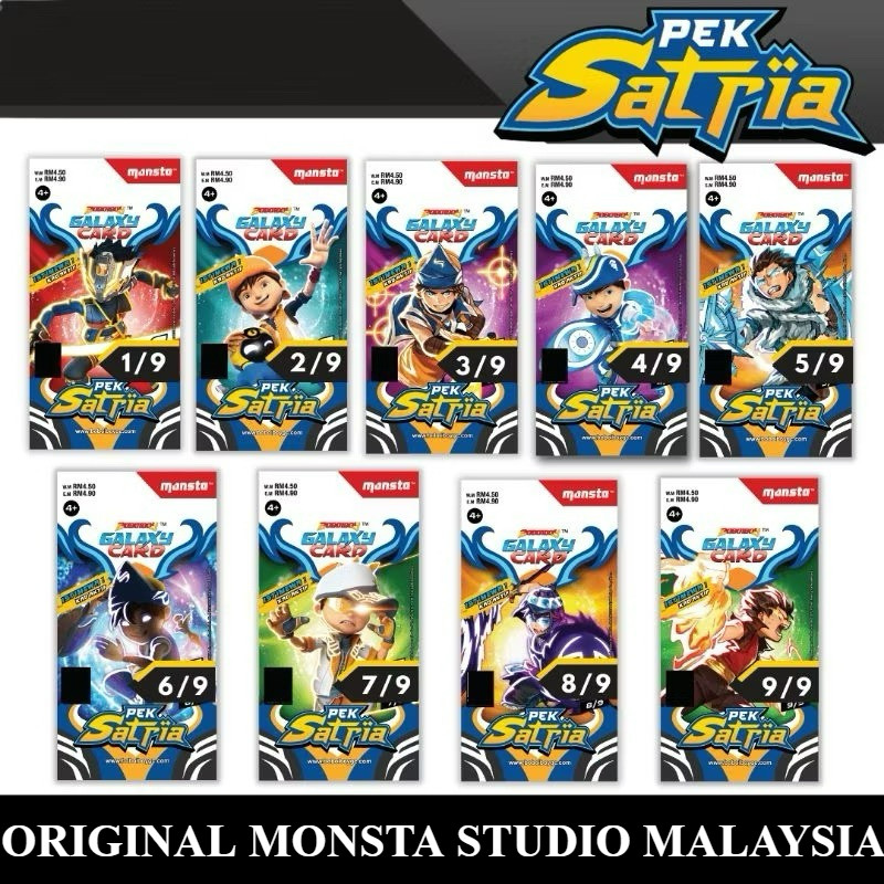 (FULL SET) PEK SATRIA KAD BOBOIBOY SOPAN MONSTA GALAXY CARD