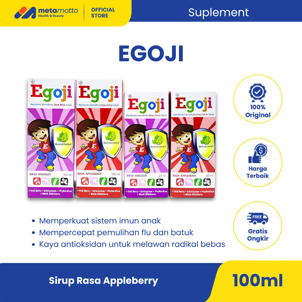 Egoji Sirup 100 ml / 50 ml - Multivitamin Anak - Rasa Apelberry dan Anggur  - Metamotto Marelan