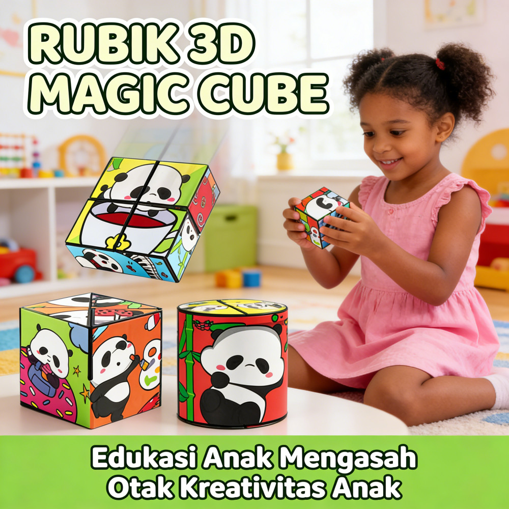 Anak Anak Mengasah Otak Dan Kreativitas Anak Magic Cube Mainan Edukasi Rubik 3D Dapat Diputas Lego