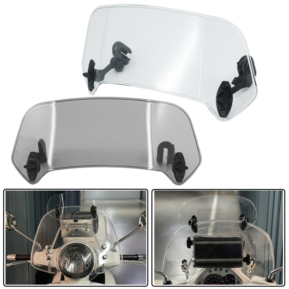 Universal Motorcycle Windshield Clip Spoiler Clamps Adjustable Windscreen Extension For Vespa GTS300