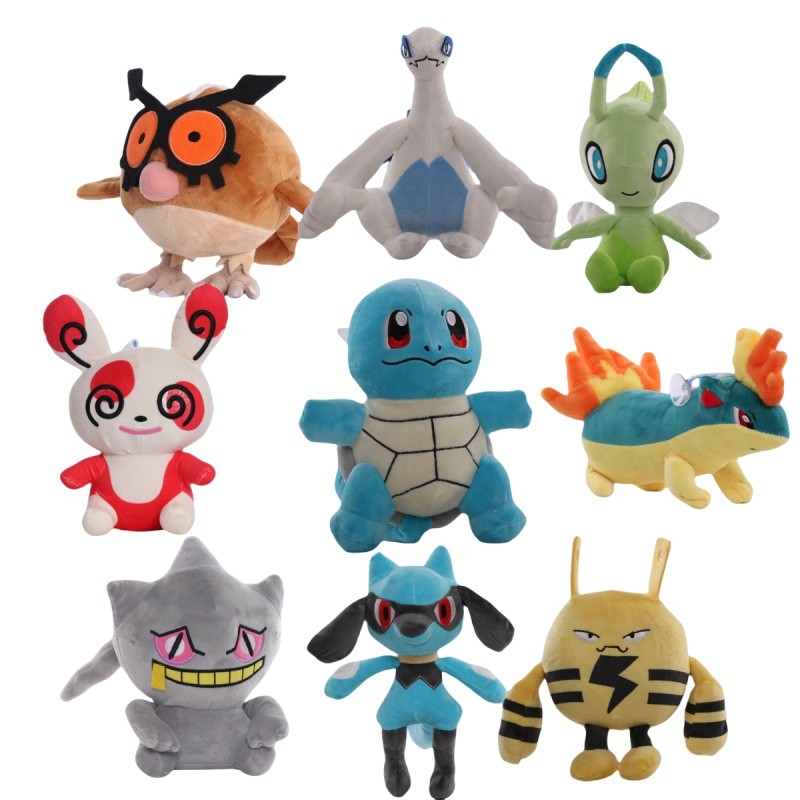 41 Style Pokemon Plush Pikau Squirtle Toys Elekid Lugia Celebi Stuffed Doll Riolu Banette Hoothoot M