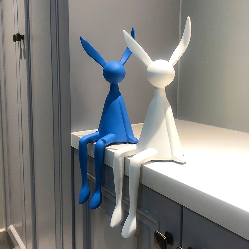 Rabbit sitting ornament tabletop ornament