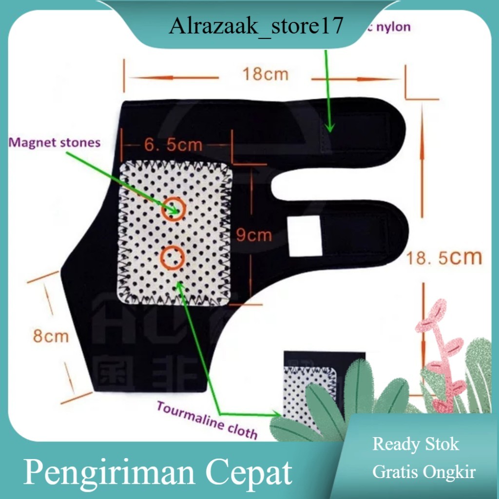 Sabuk terapi engkel kaki lutut Tourmaline Magnetik asli