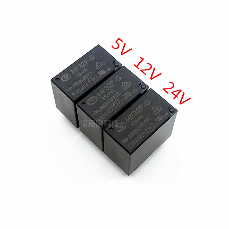 5 Buah/Lot Relay JZC HF32F-G-005 012 -024-HS 10A 4PIN