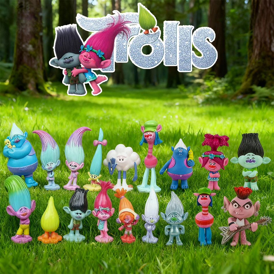 12pcs/6pcs Trolls Bran Critter Skitter Figures Trolls ildren Trolls PVC Action Figure Toy Cartoon ar