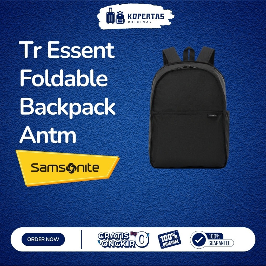 Samsonite Essentials Tas Ransel Hitam - Pria Wanita