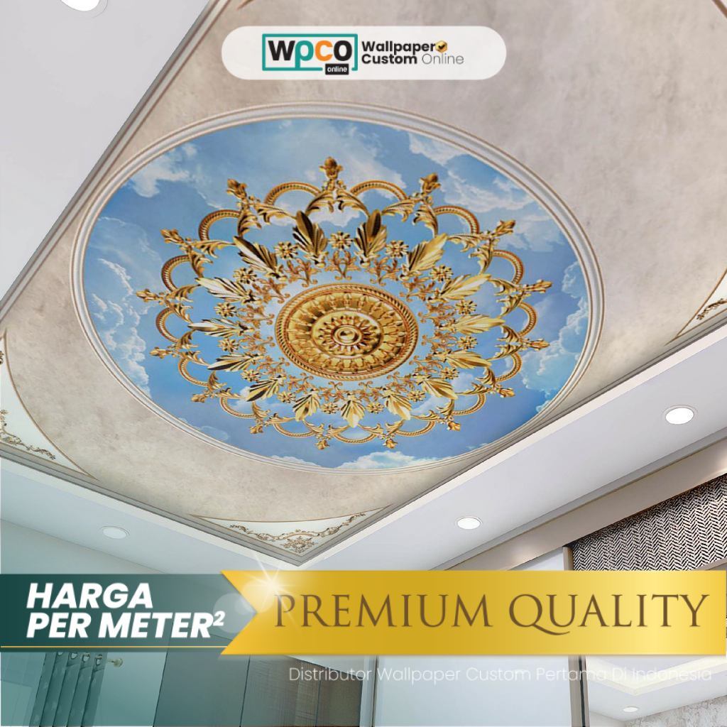Wallpaper Plafon Ruang Tamu Gambar Langit Awan Dekorasi Ceiling Nature Tahan Air Premium