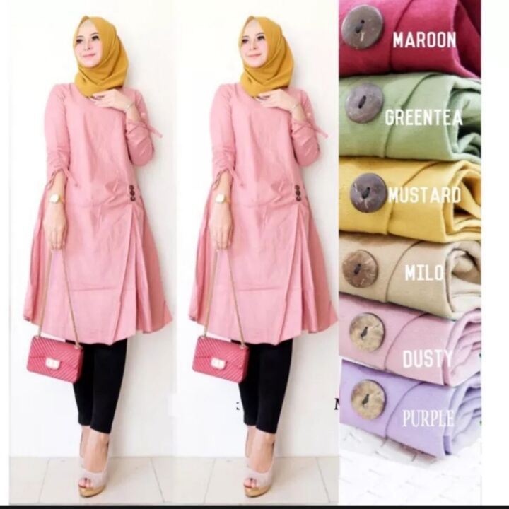 tunik Fuji/baju lebaran model sekarang/baju wanita bahan ceringkel/tunik fuji terbaru/baju muslim te