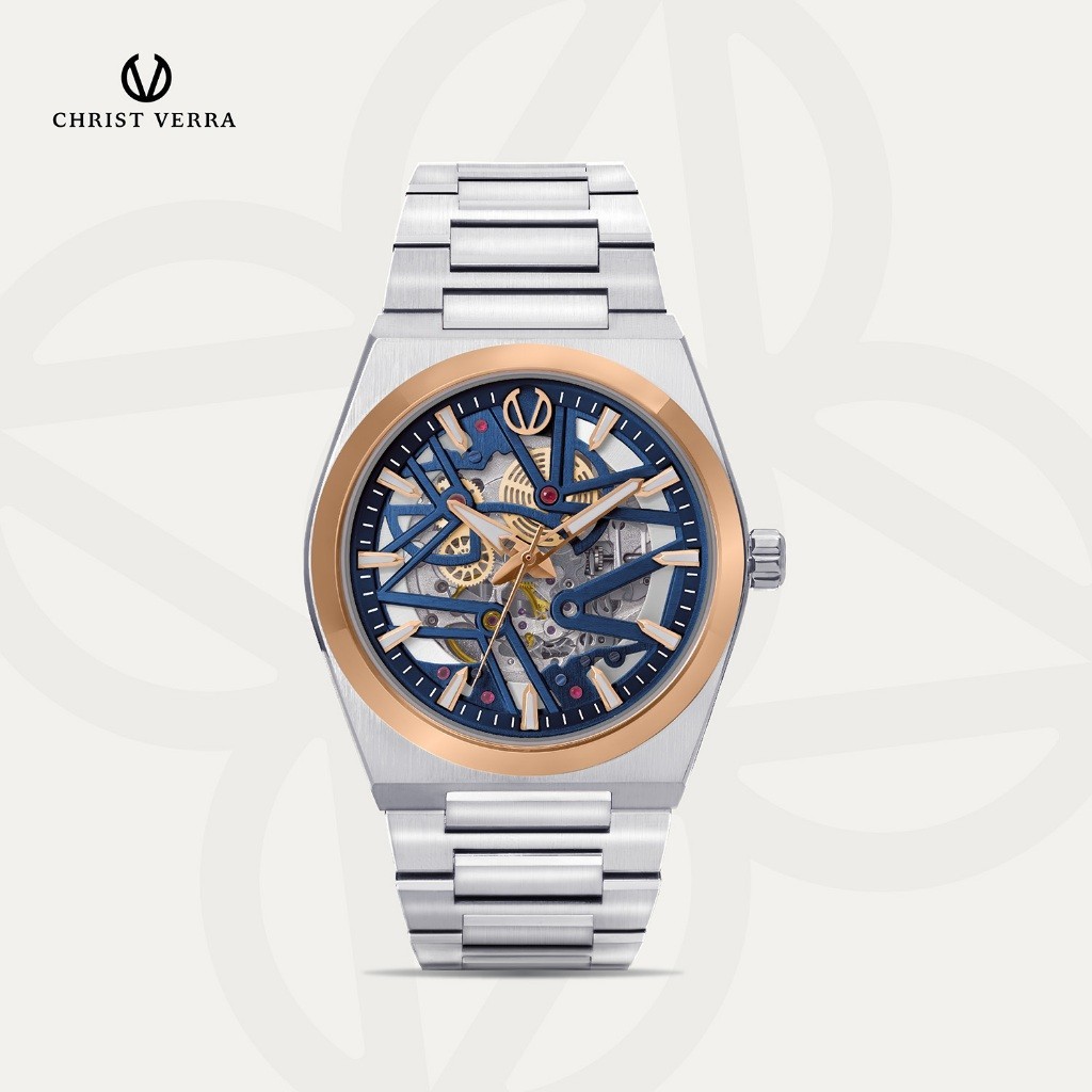 Christ Verra Casual Men's Watches Jam Tangan Pria Automatic Luxerno Series CV 110819G-14 BLU