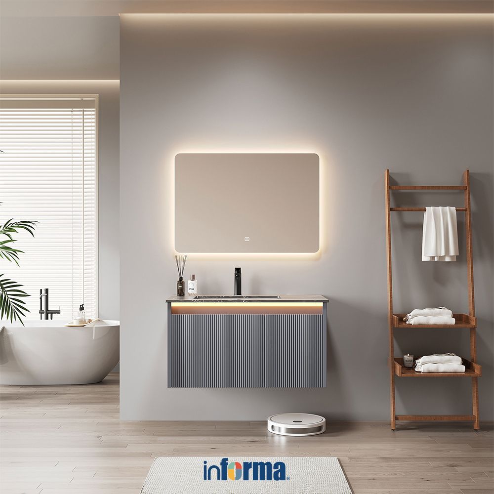 Informa Luther Set Kabinet Kamar Mandi - Abu-abu