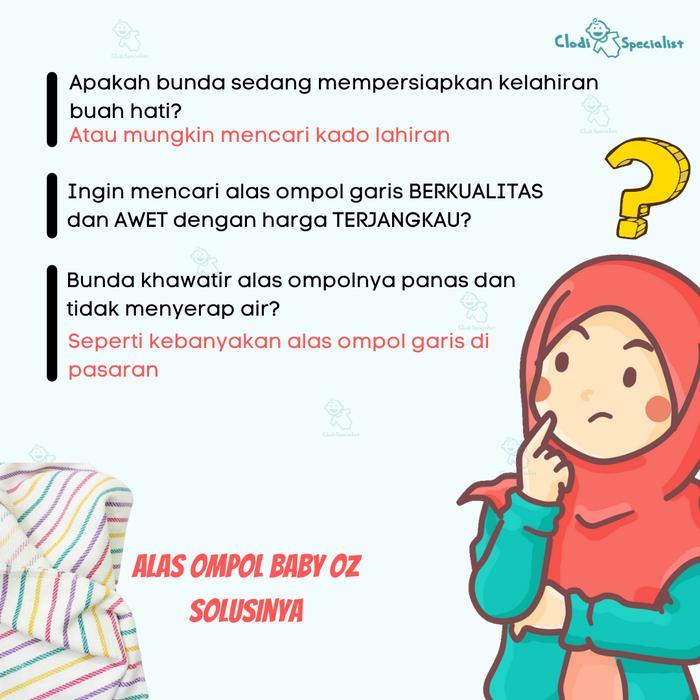 ORIGINAL Alas Ompol Garis Baby Oz - Perlak Popok Kain - Tatakan Pipis Anak Bayi - Baby Oz Standar