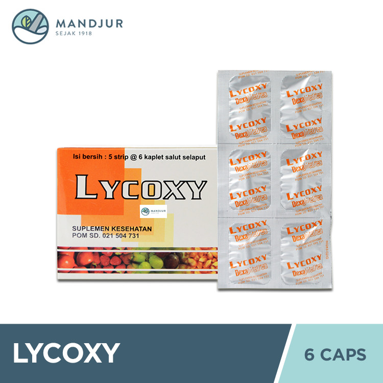 Lycoxy Strip 6 Kaplet - Suplemen Antioksidan Penangkal Radikal Bebas