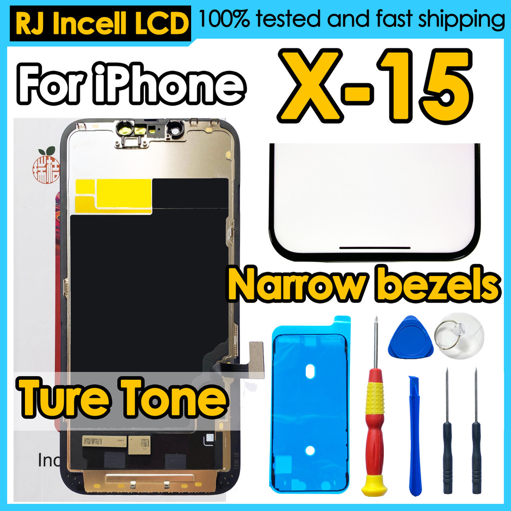 RJ INCELL LCD For iphone X XR 11 12 13 14 15 Pro Max Plus 12 13 mini splay Touch Screen Replacement 