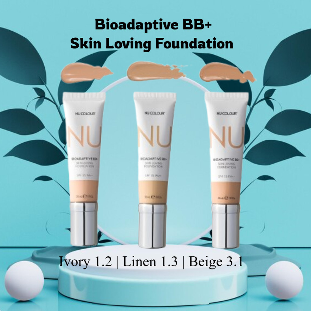 Nu Colour Bioadaptive BB+ Foundation / Bedak Cair BB Cream dengan SPF, Menyesuaikan Warna Kulit (Ivo