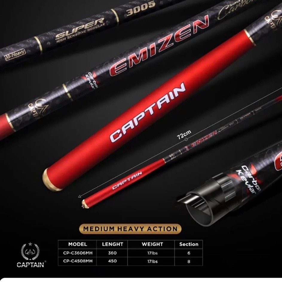 Joran Tegek Captain Emizen Full Carbon 360cm/450cm