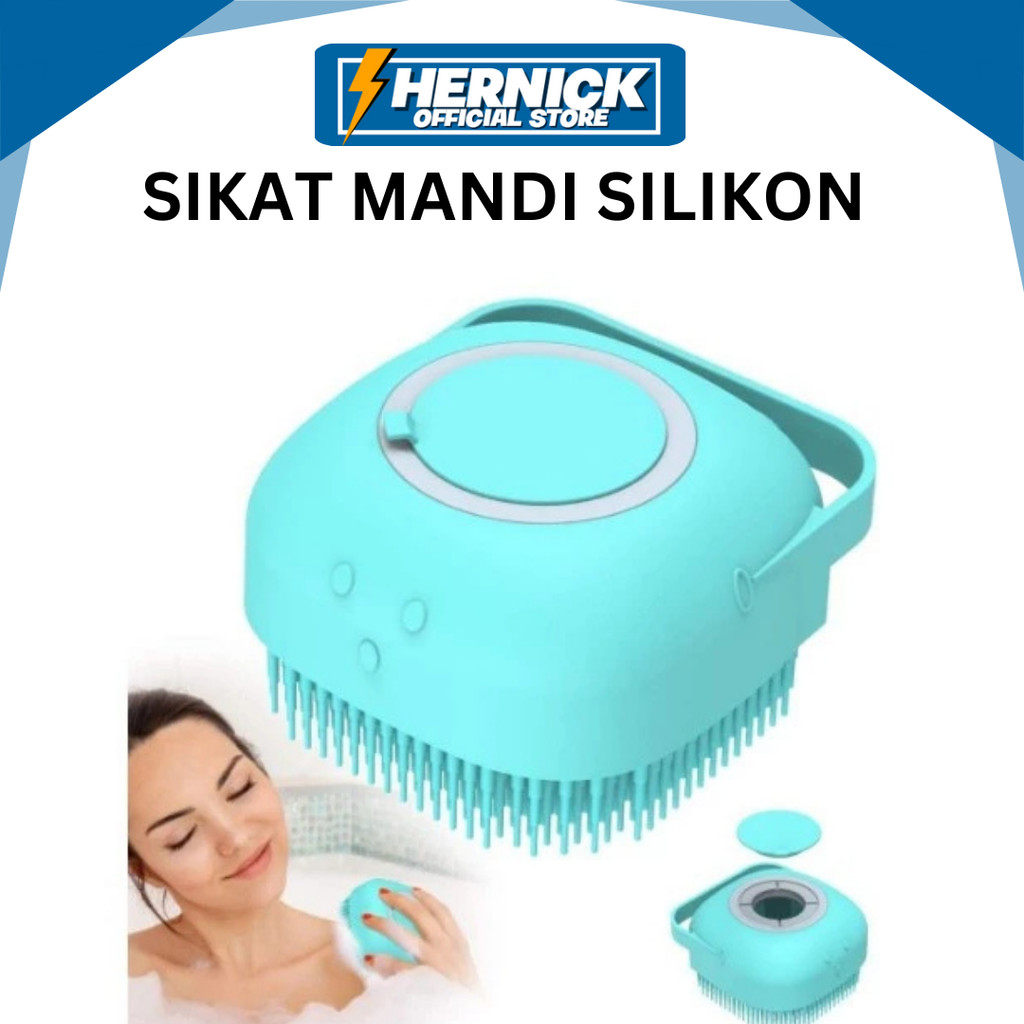Sikat Silikon Mandi Badan Dispenser Bubble Bath Shower Baby Puff Brush