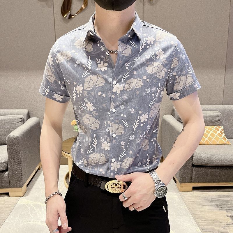 Men's Thin Korean Style Ice Silk Shirt