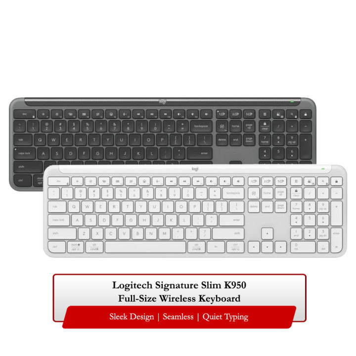 Logitech Signature Slim Keyboard K950 Bluetooth Wireless Silent Keyboard