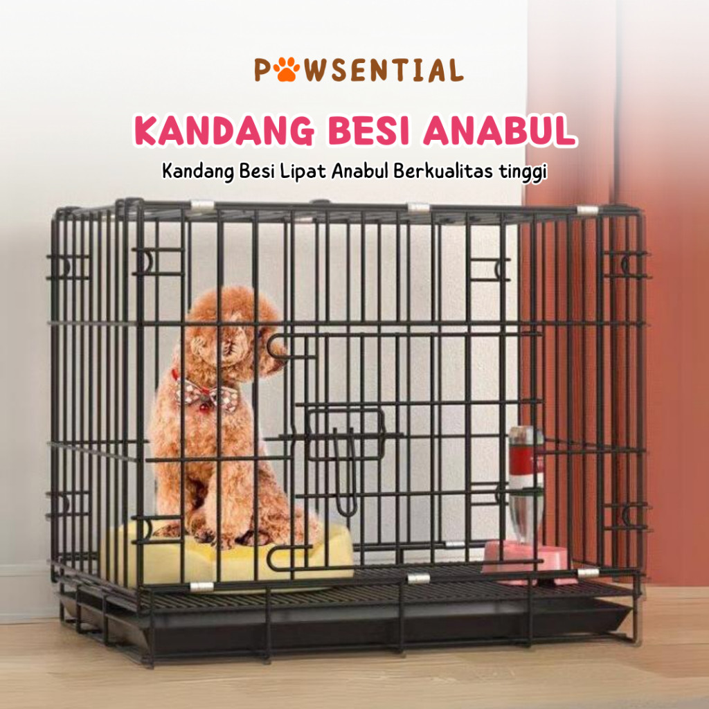 Kandang Besi Lipat Kucing Anjing Premium Anti Karat - Kandang Besi Kucing Anjing Jumbo Besar Kandang