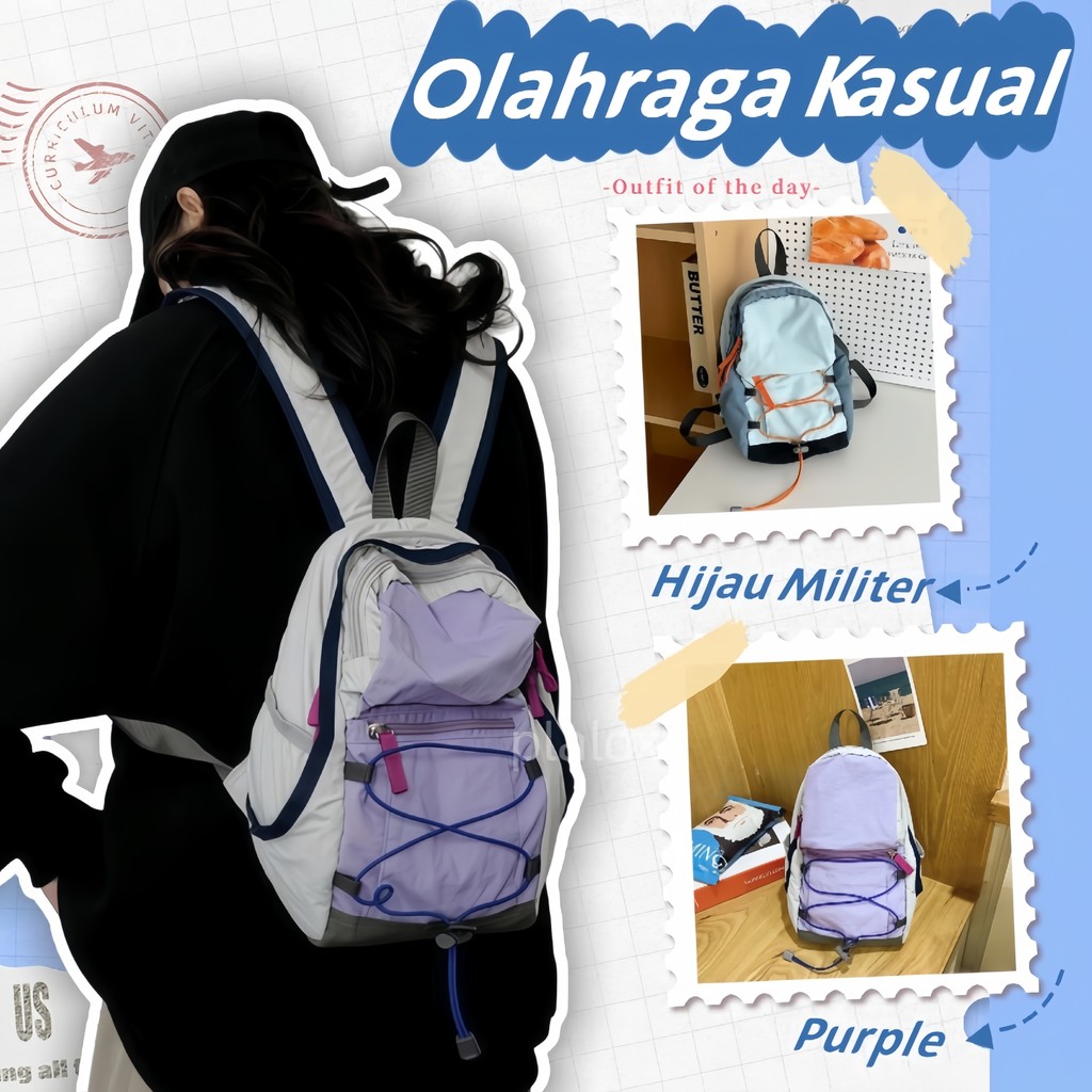 [COD] Tas Ransel Sekolah Outdoor Tas Gunung Perjalanan Pria Dan Sepeda Tas Anti Air Tas Olahraga Bac