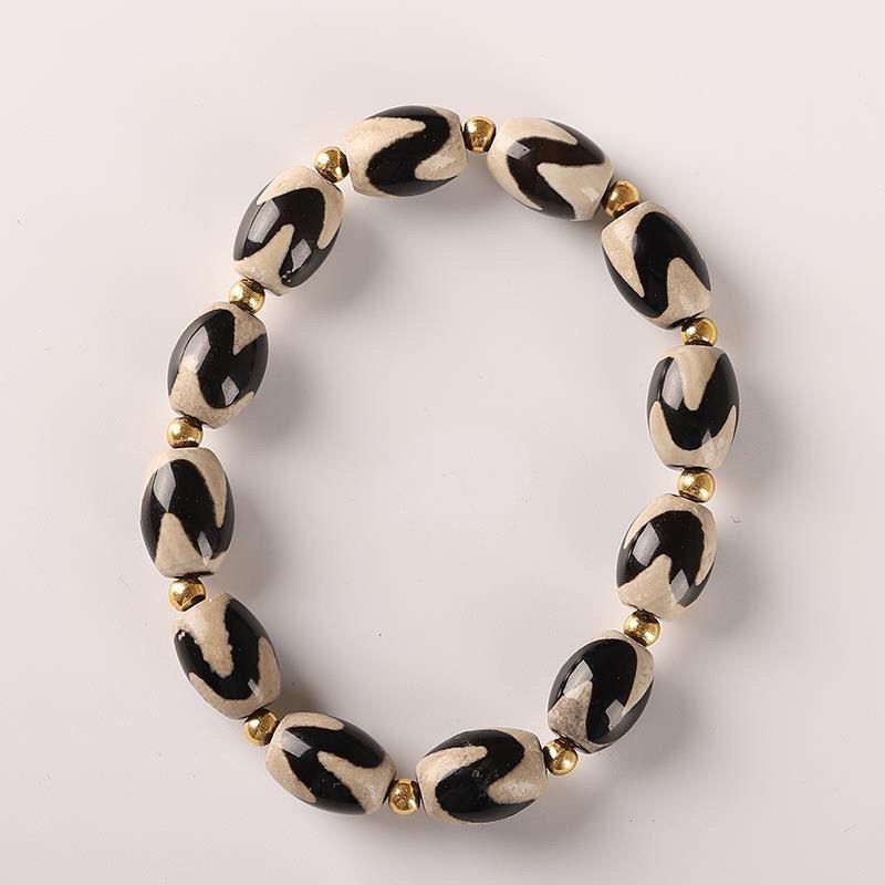 Gelang gigi macan Tibet batu akik dzi gelang manik-manik gelang macan gigi dzi manik-manik